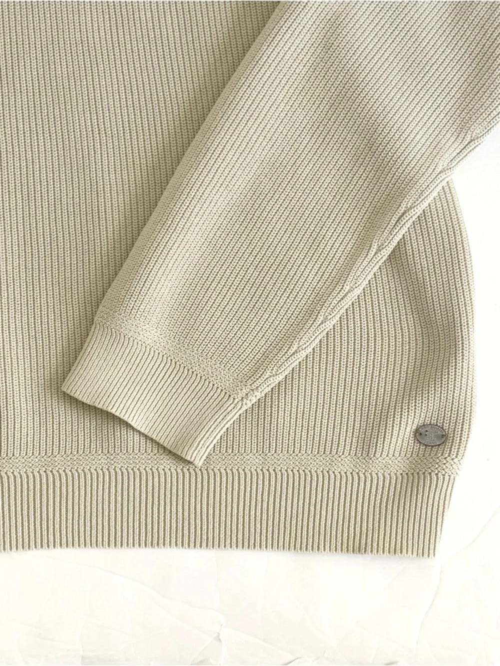 Tommy Bahama Jeans 1/4 Zip Sweater Mens 3XL Cream Cotton Knit Pullover Casual